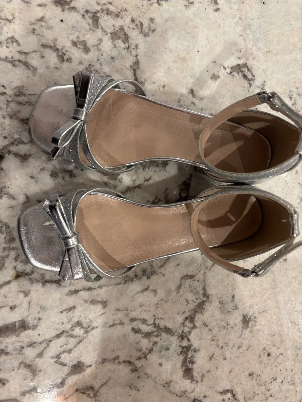 Girls silver heels size 1